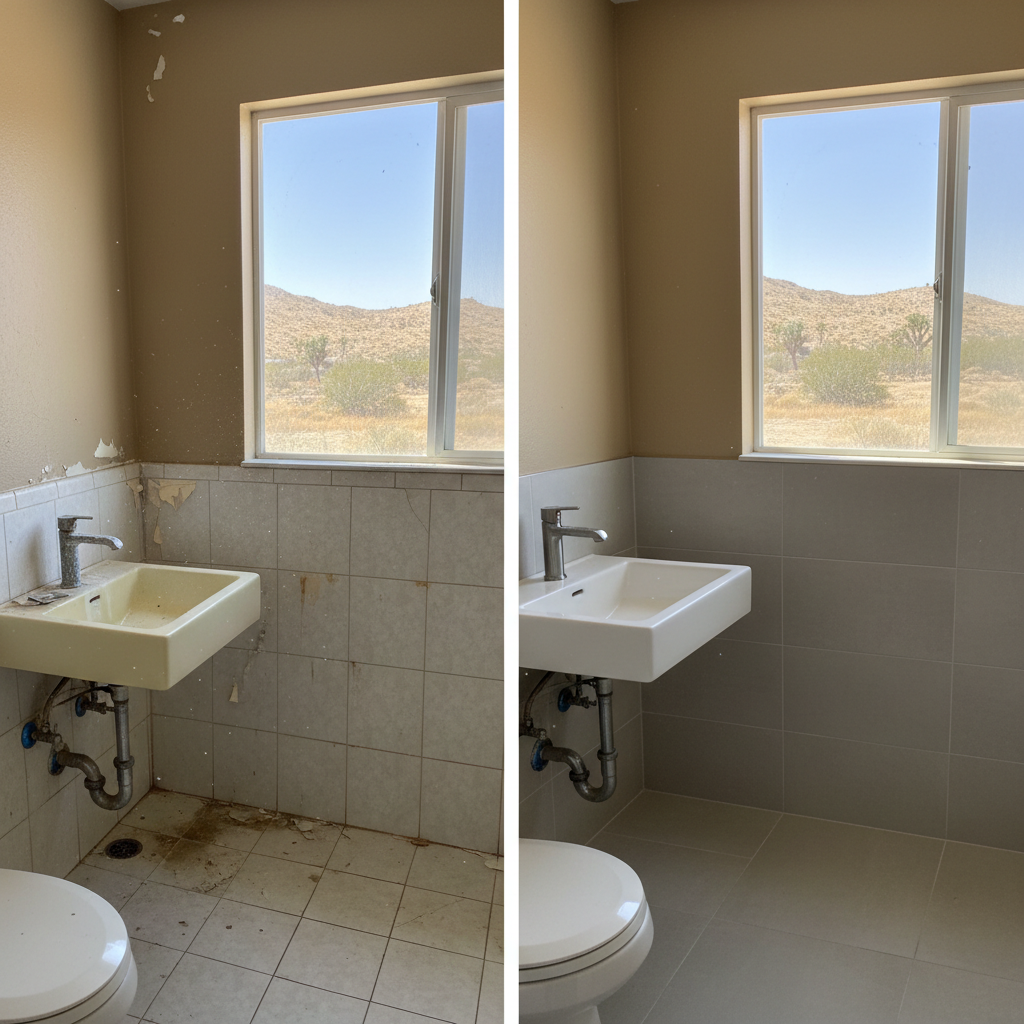 Completed plumbing work work at a residential property in Lancaster, CA