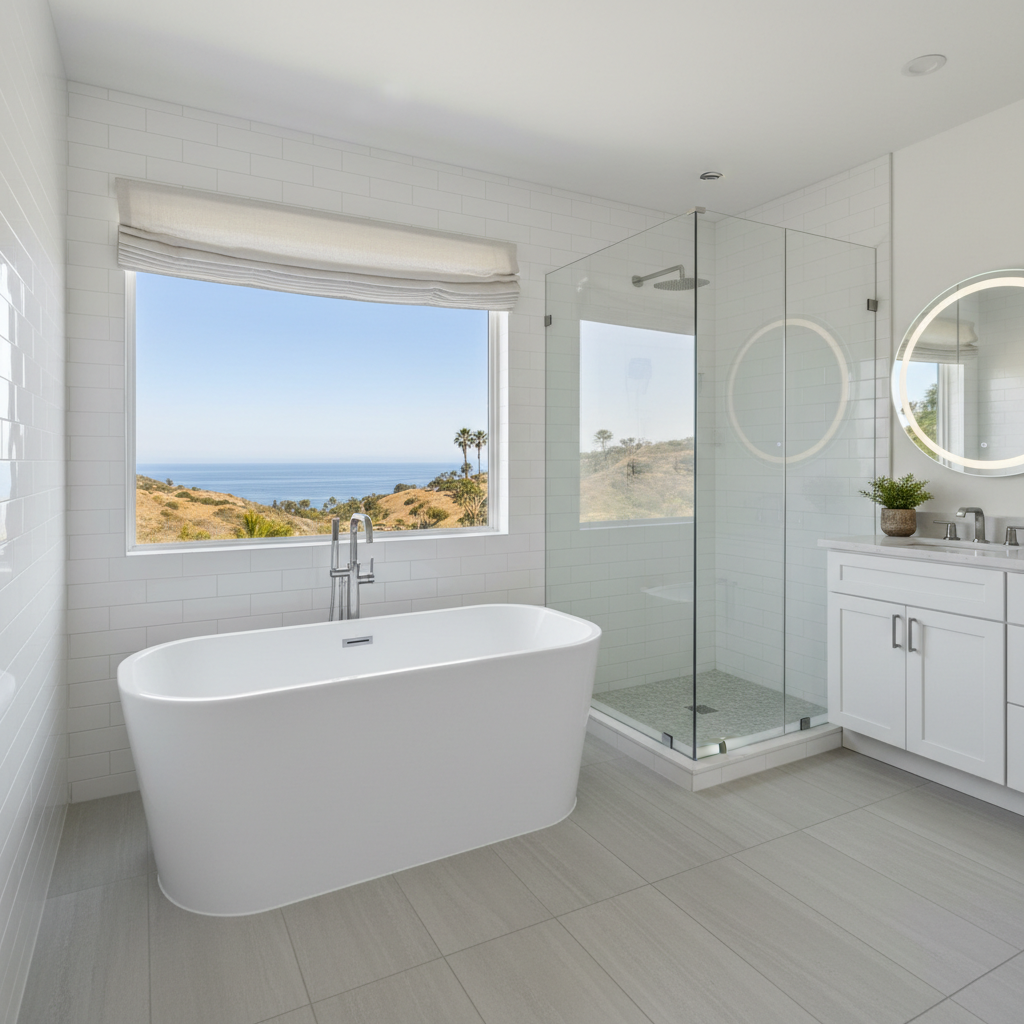 Completed bathtub replacement work at a residential property in Malibu, CA