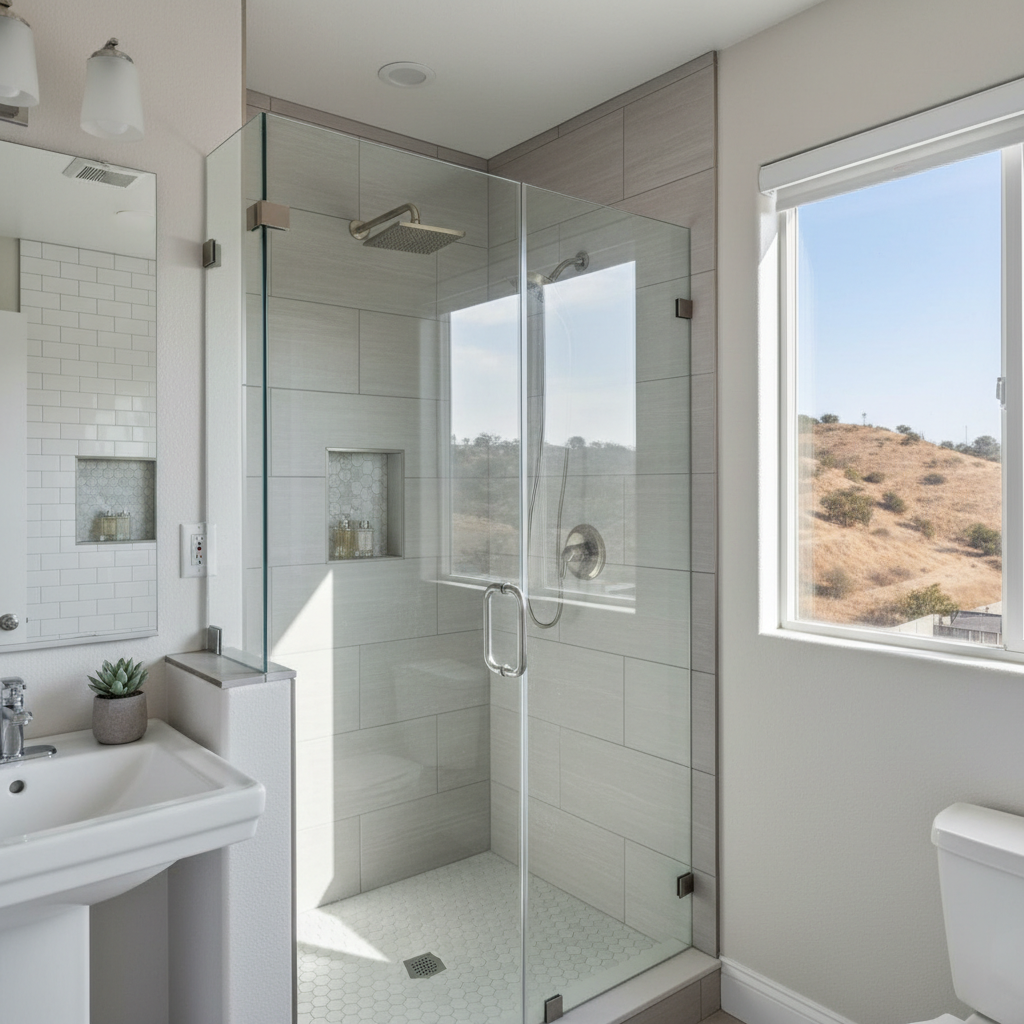 Completed shower replacement work at a residential property in Montebello, CA