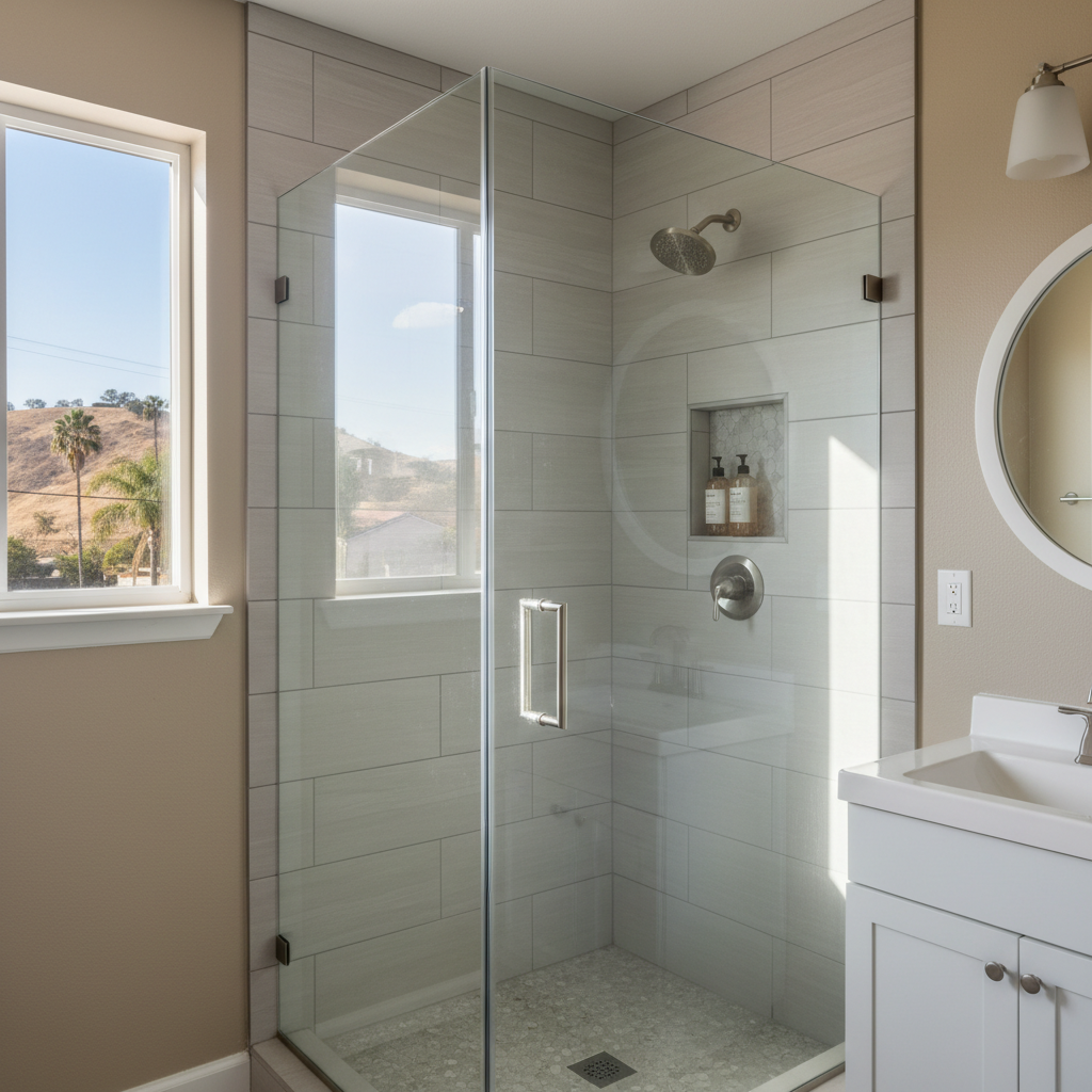 Completed shower replacement work at a residential property in Montebello, CA