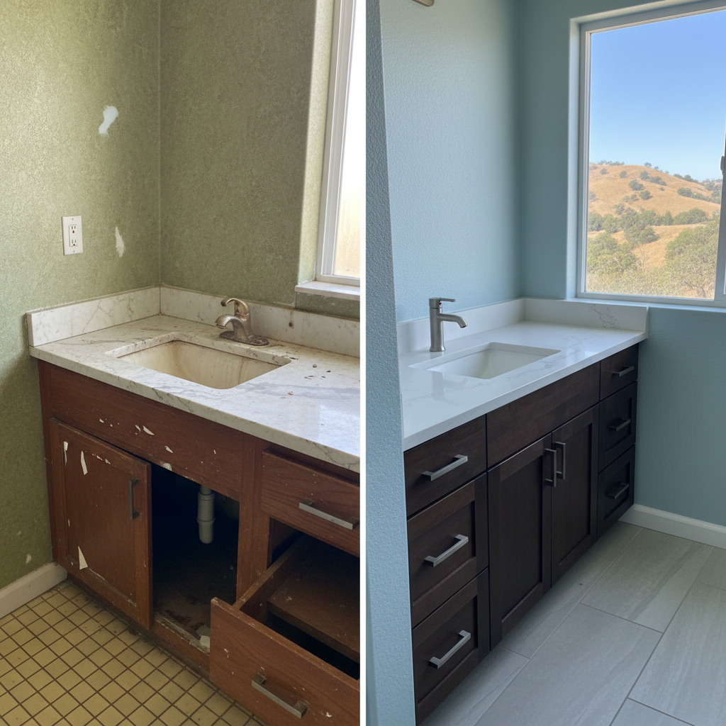 Completed vanity and sink installation work at a residential property in Thousand Oaks, CA