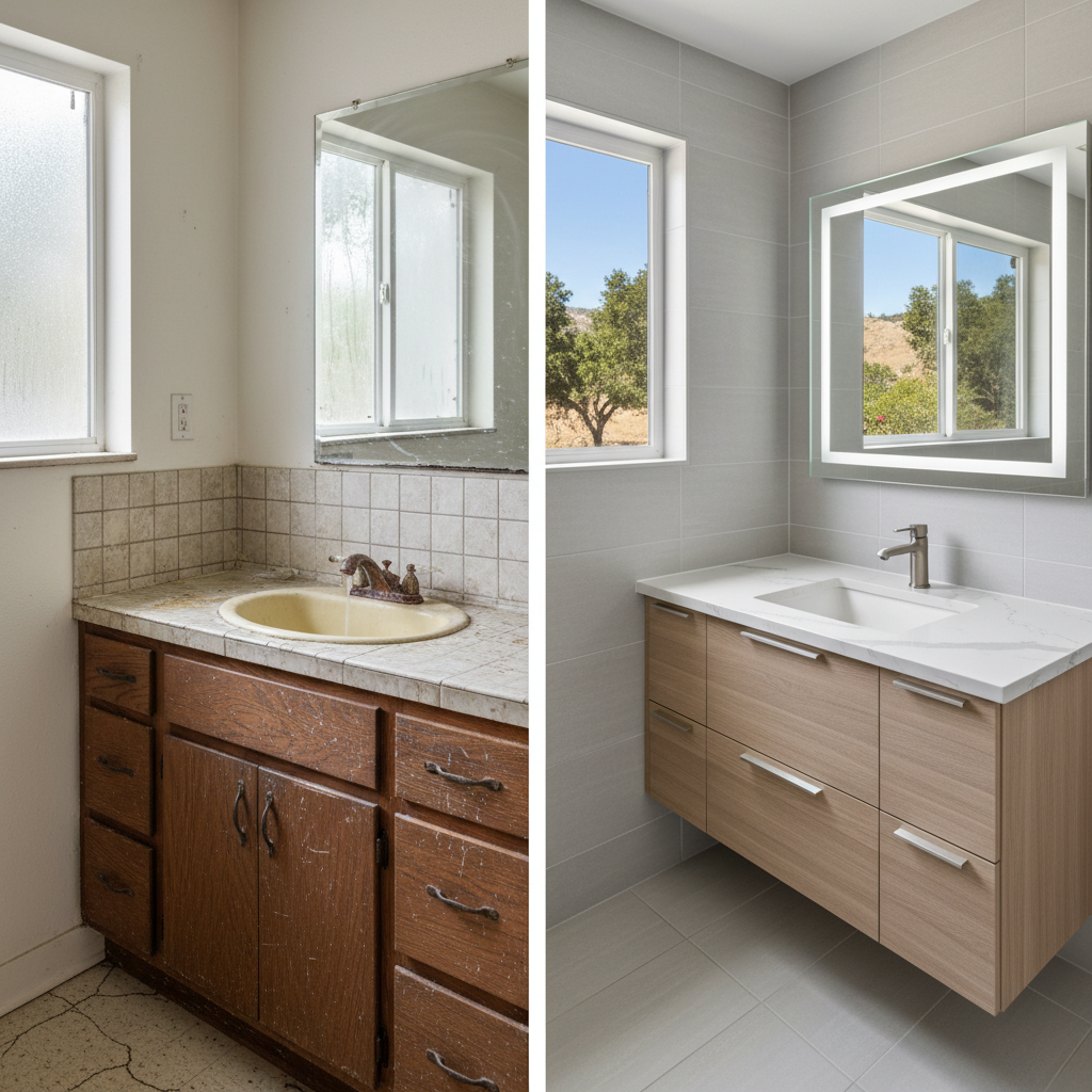 Completed vanity and sink installation work at a residential property in Thousand Oaks, CA