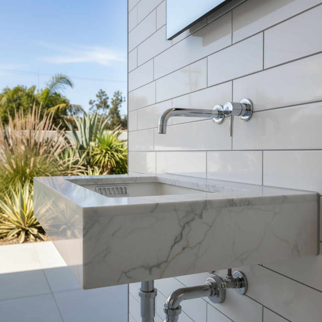 Completed plumbing work work at a residential property in West Hollywood, CA