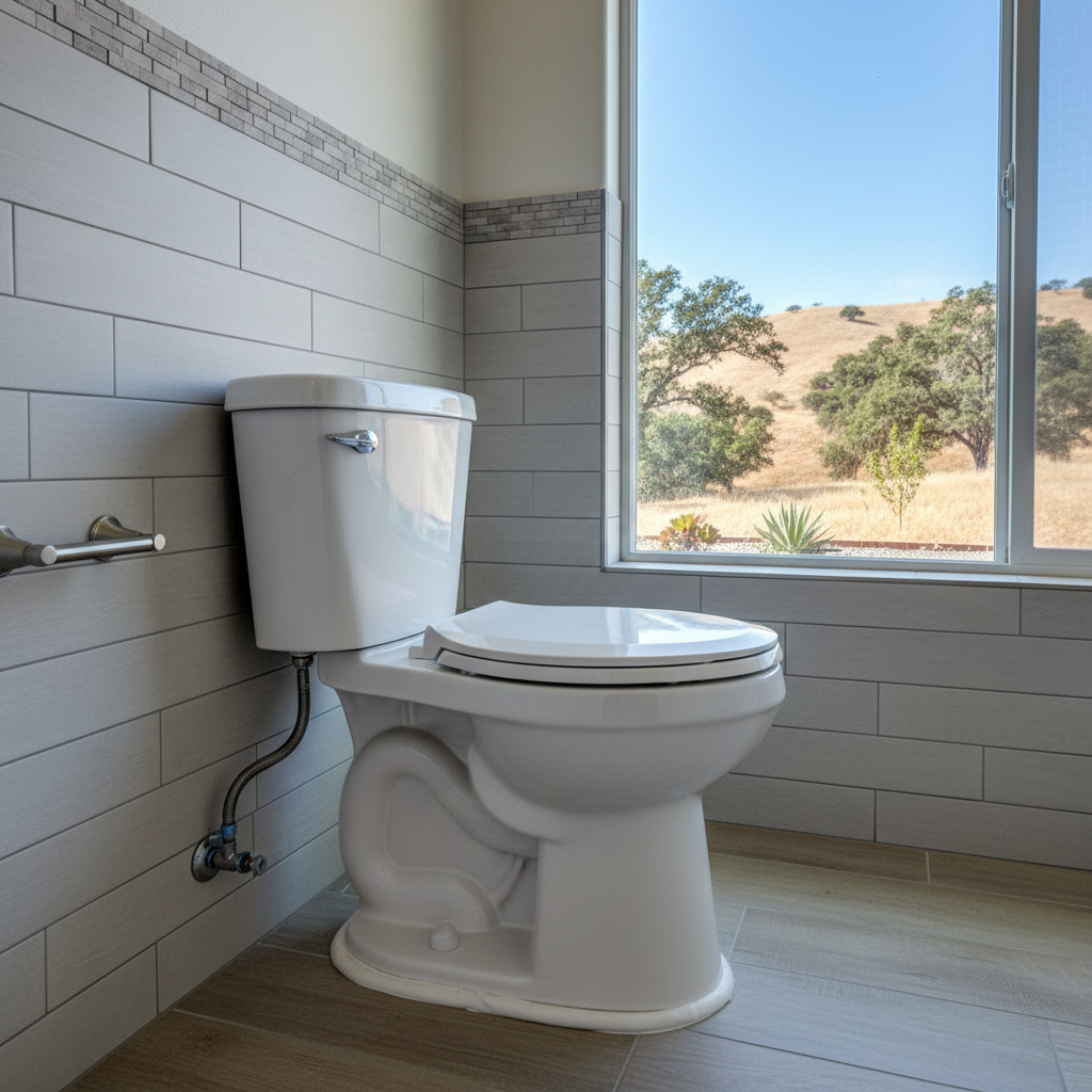 Completed toilet installation work at a residential property in Whittier, CA