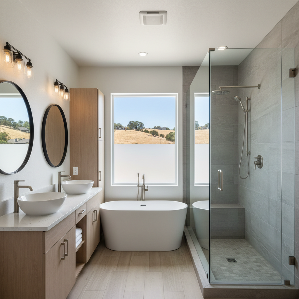Completed bathroom remodel work at a residential property in Folsom, CA