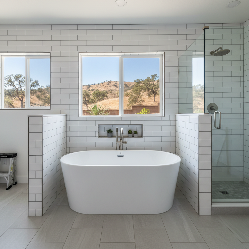 Completed bathtub replacement work at a residential property in West Hills, CA