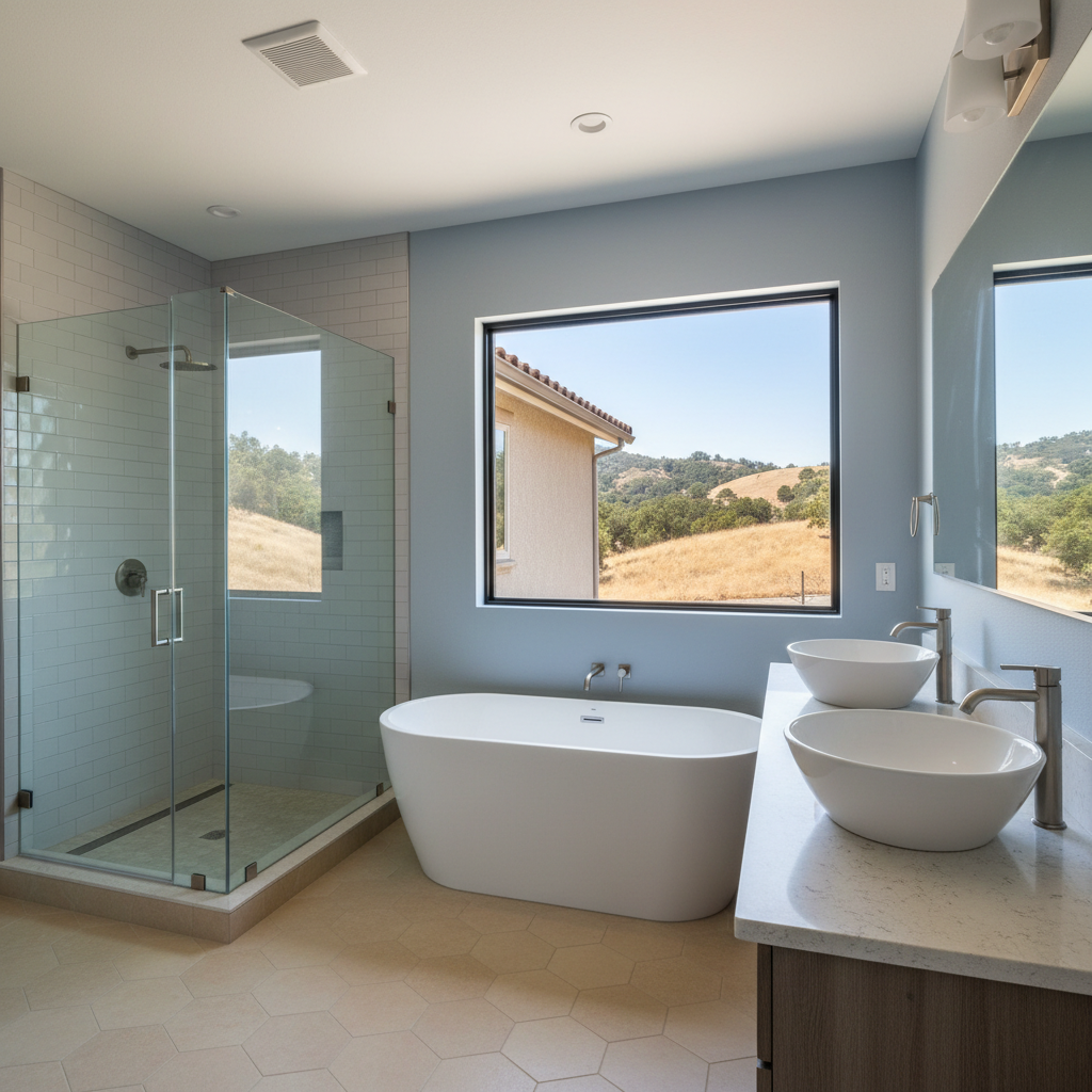 Completed bathroom modernization work at a residential property in El Dorado Hills, CA