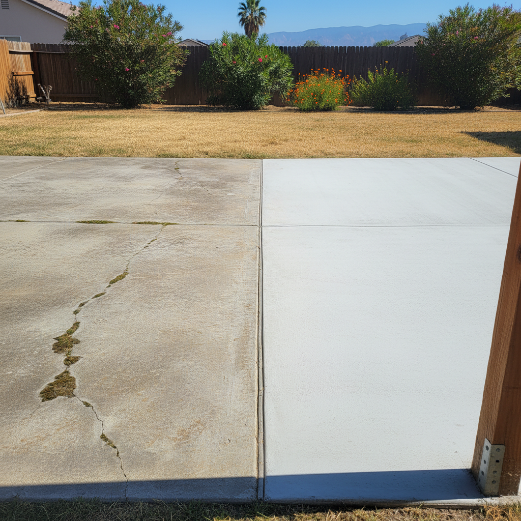 Completed concrete flatwork work at a residential property in Stockton, CA