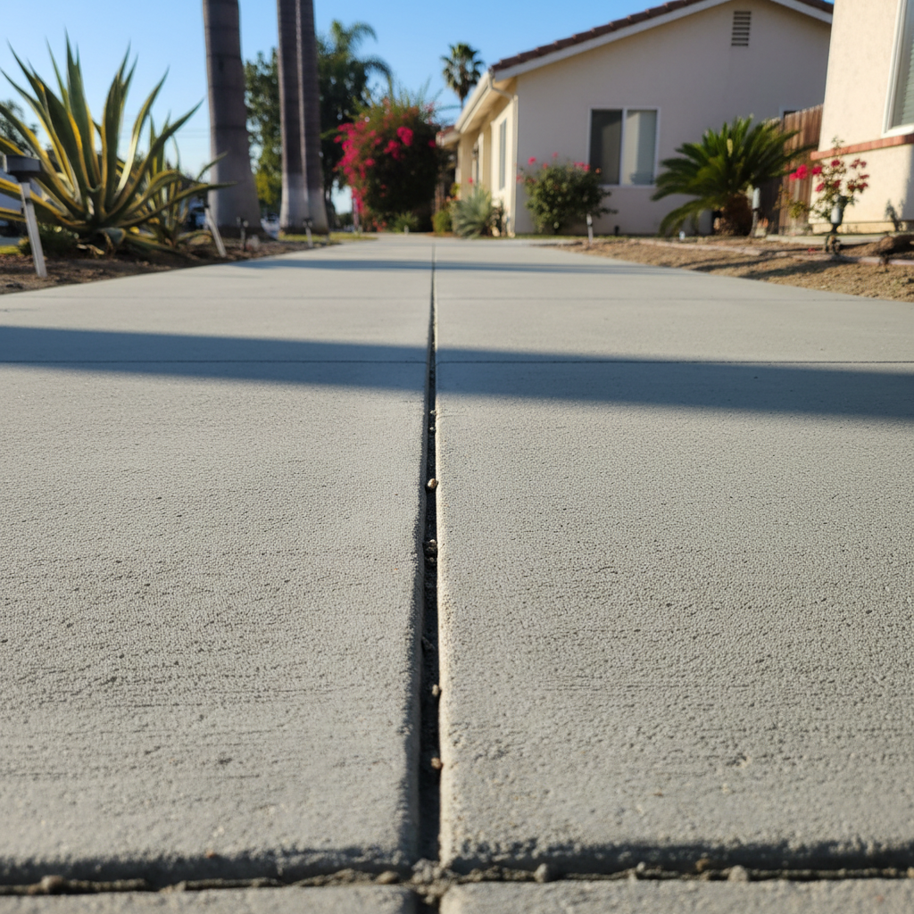 Completed concrete sidewalks work at a residential property in Ventura, CA