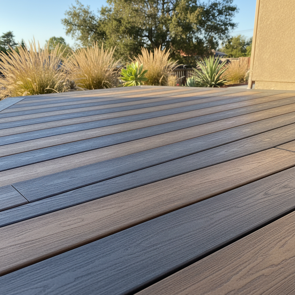 Completed composite decks work at a residential property in San Leandro, CA