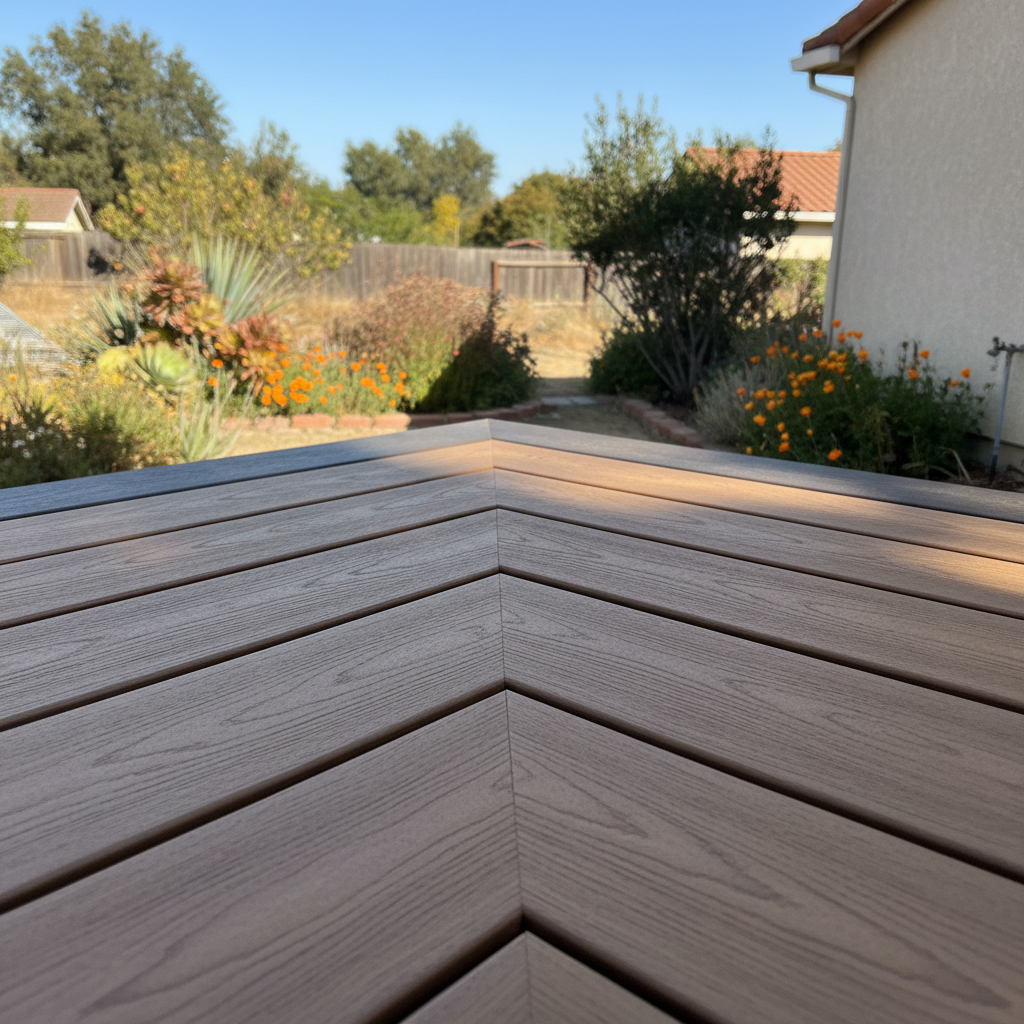 Completed composite decks work at a residential property in San Leandro, CA
