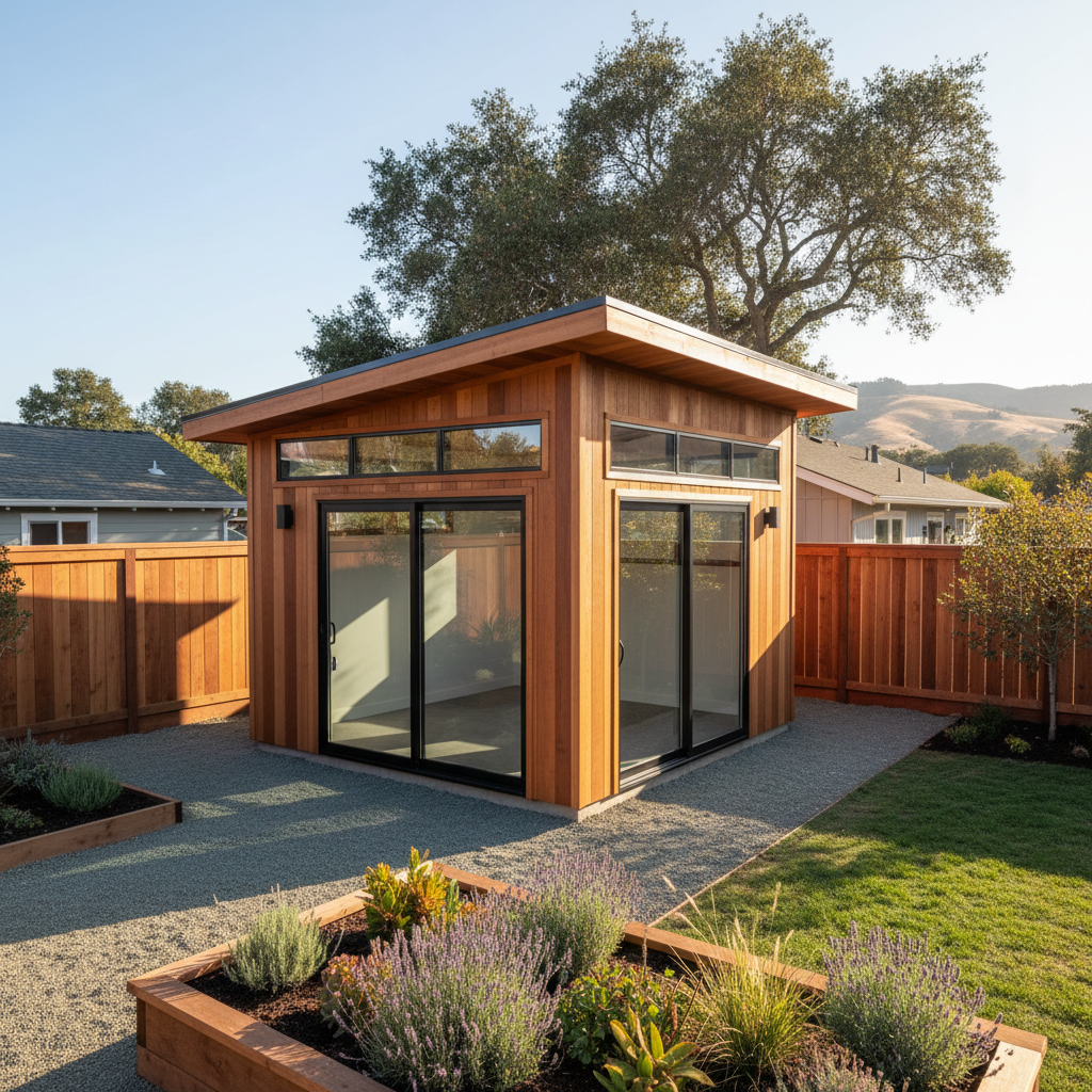 Completed custom shed design work at a residential property in San Francisco, CA