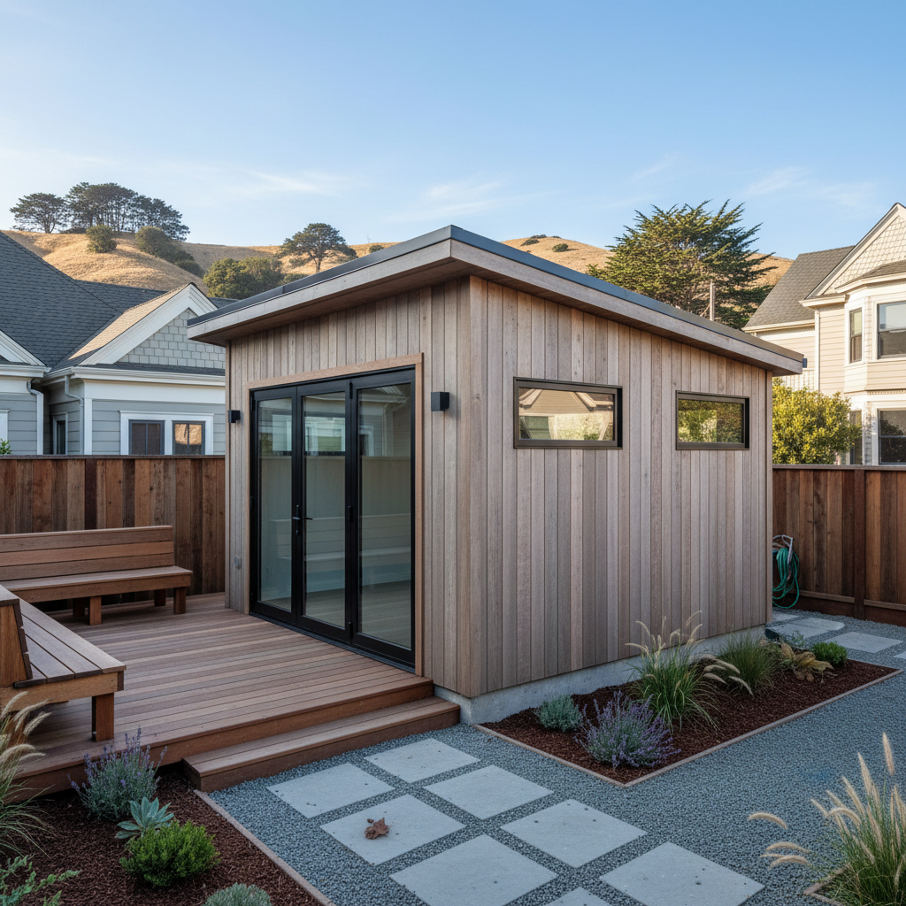 Completed custom shed design work at a residential property in San Francisco, CA