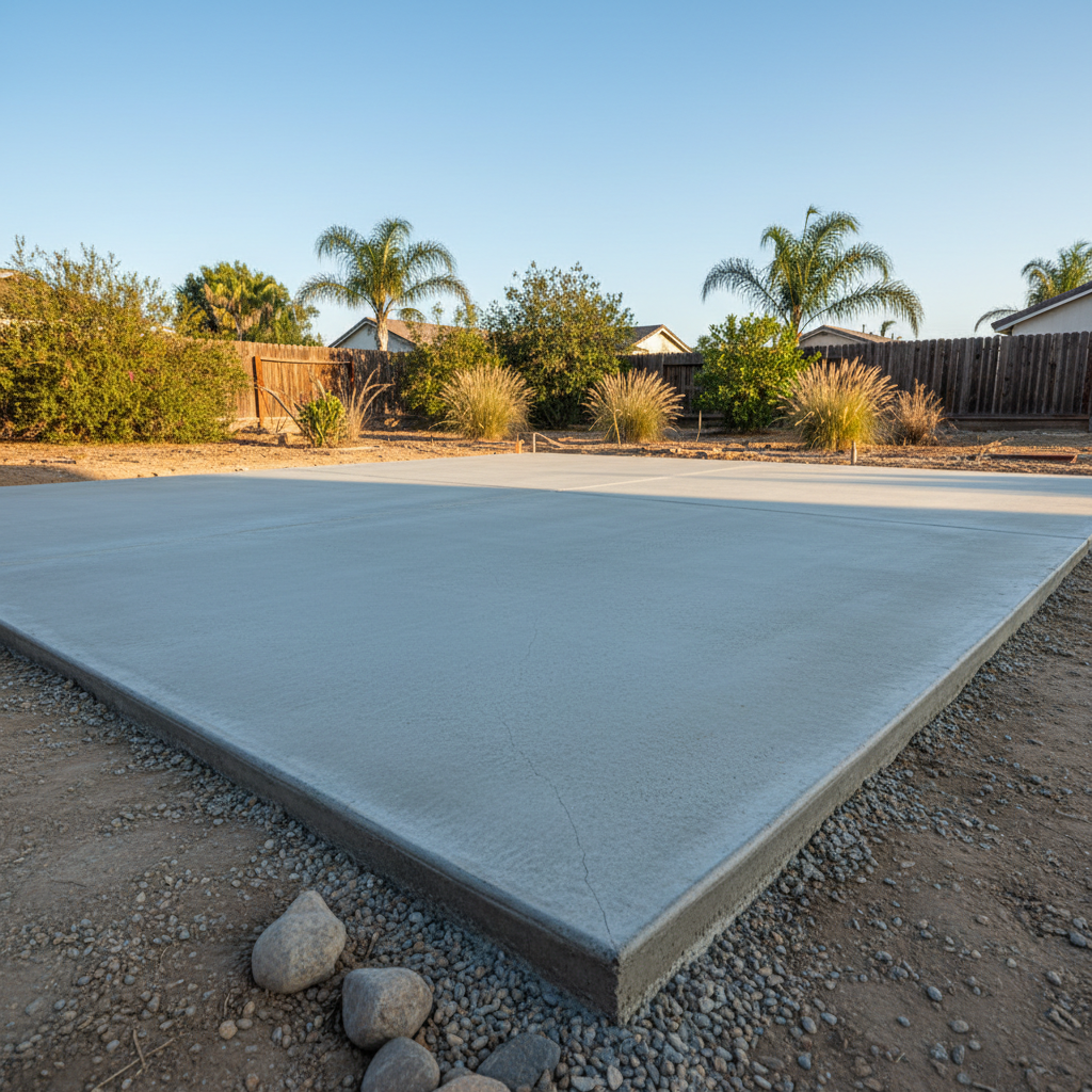 Completed shed foundation work work at a residential property in Oceanside, CA