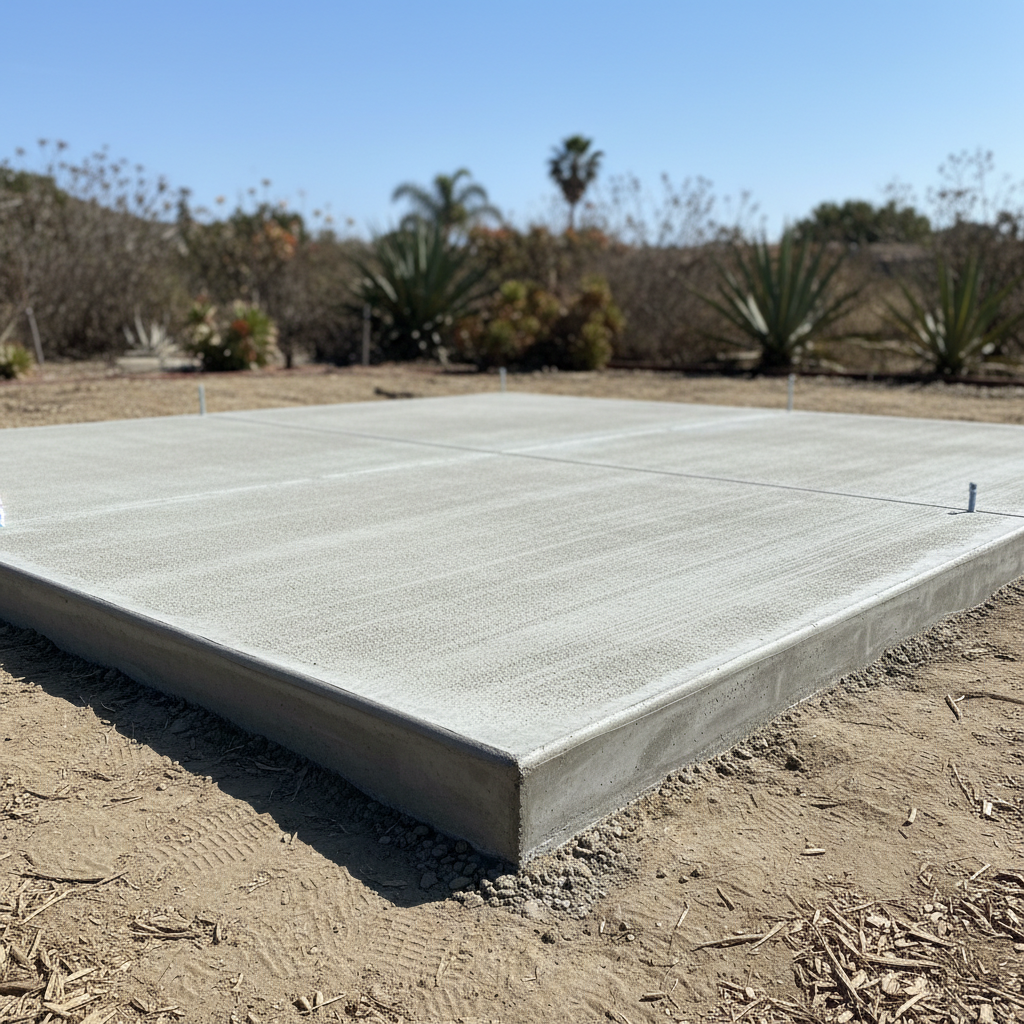 Completed shed foundation work work at a residential property in Oceanside, CA