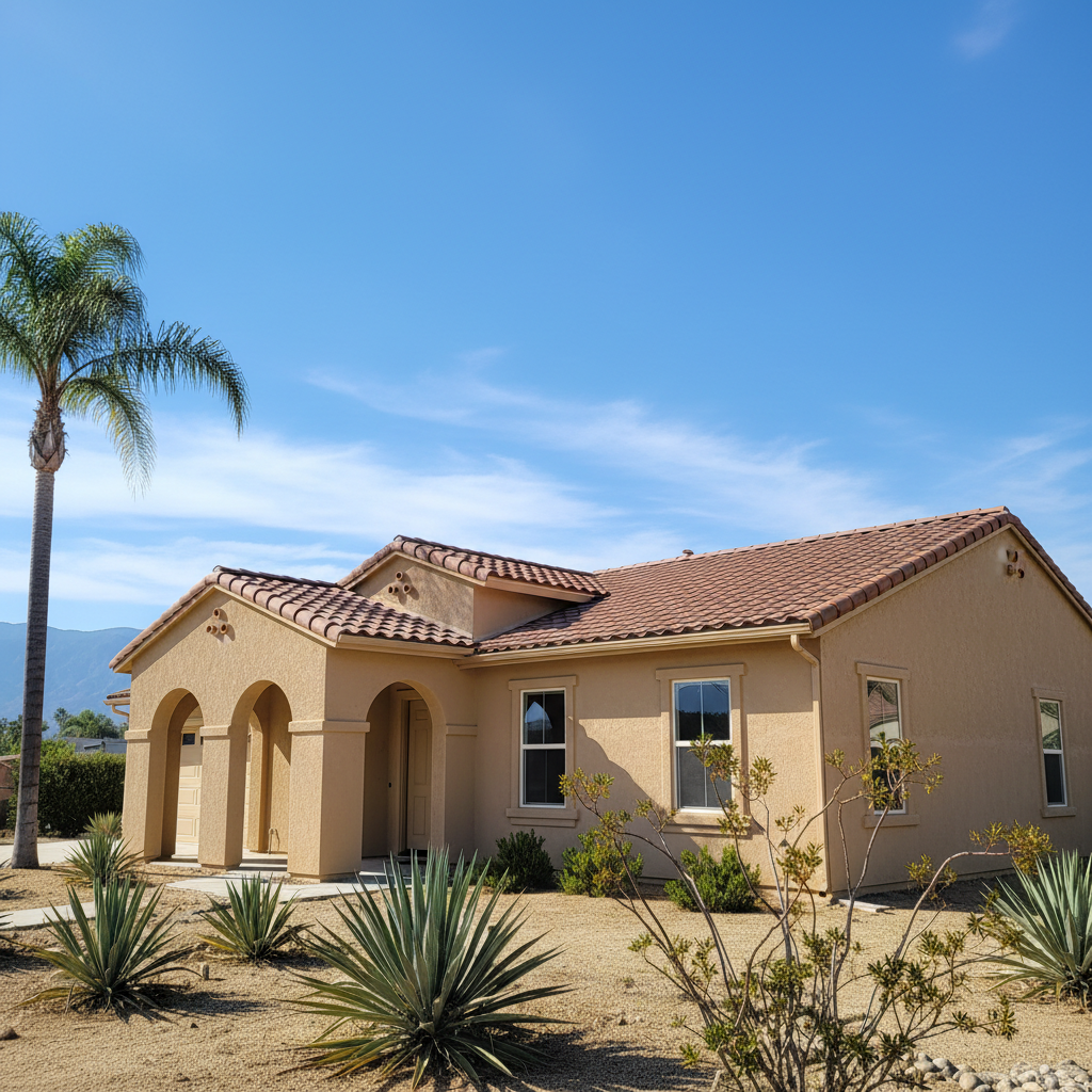 Completed eifs installation work at a residential property in Rialto, CA
