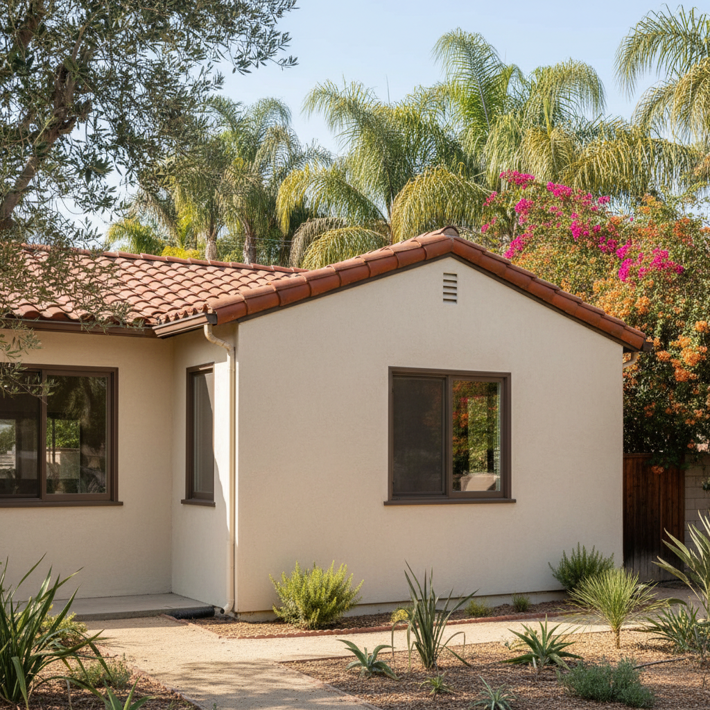 Completed stucco removal work at a residential property in Pasadena, CA