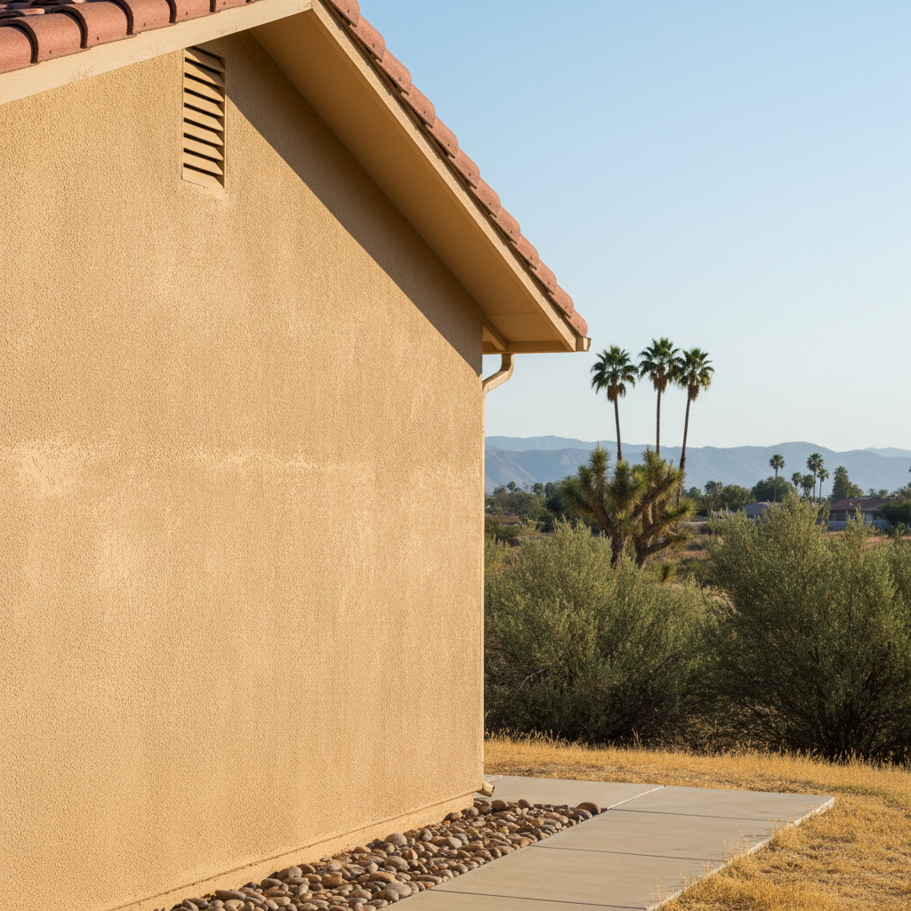 Completed residential stucco work at a residential property in San Bernardino, CA