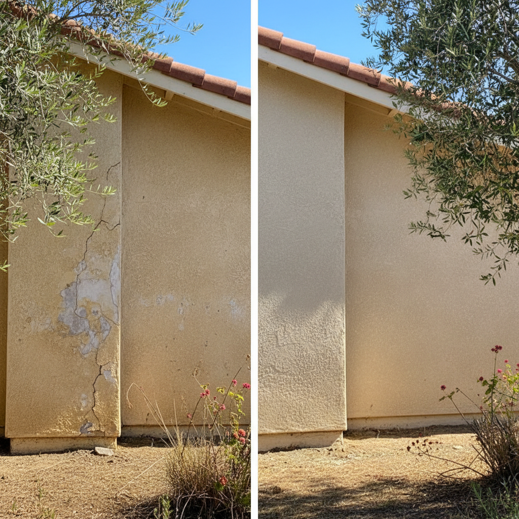 Completed stucco replacement work at a residential property in Citrus Heights, CA