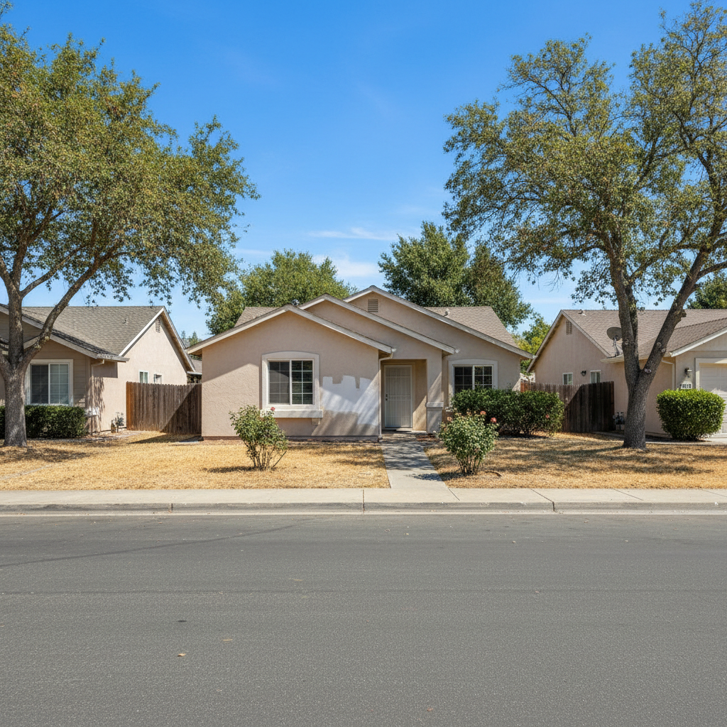 Completed stucco repair work at a residential property in Roseville, CA