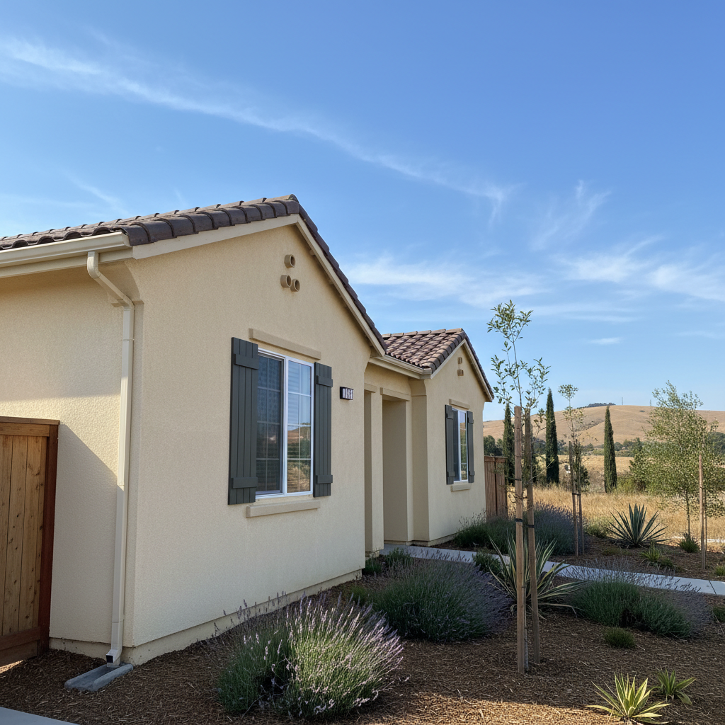 Completed residential stucco work at a residential property in Pittsburg, CA