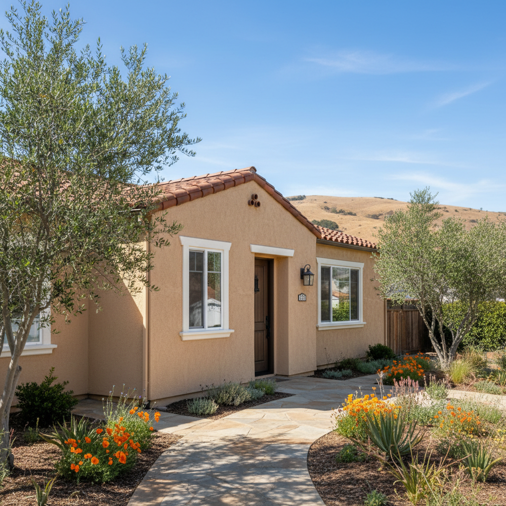 Completed residential stucco work at a residential property in Pittsburg, CA