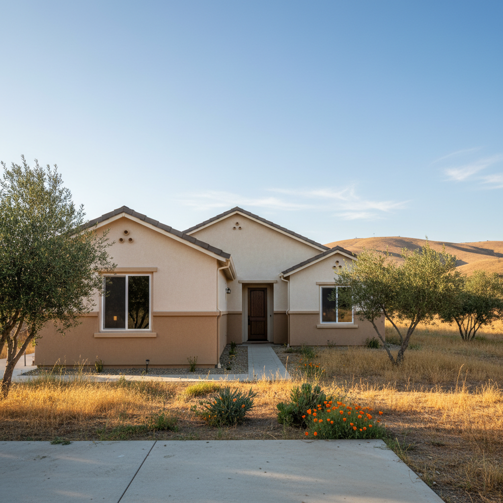 Completed stucco installation work at a residential property in Tracy, CA