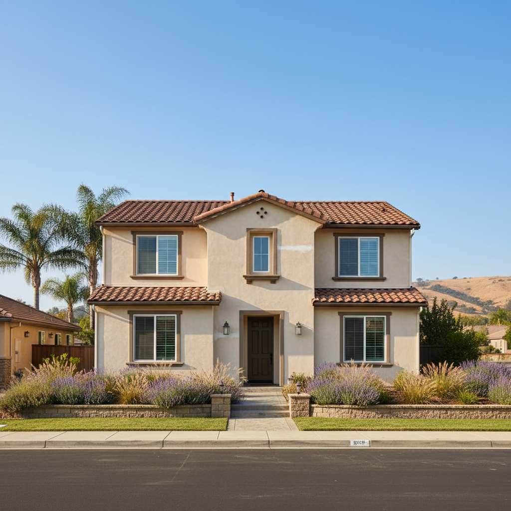 Completed stucco repair work at a residential property in Concord, CA