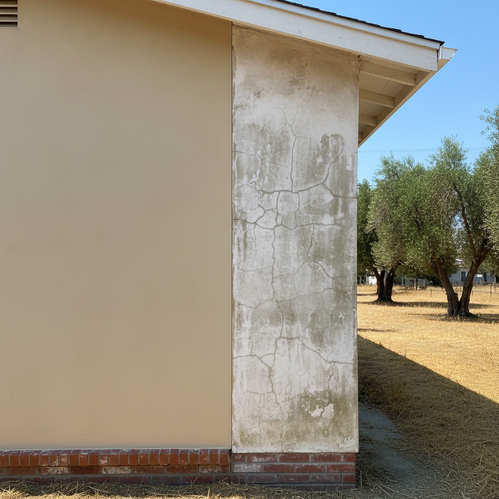 Completed stucco replacement work at a residential property in Stockton, CA