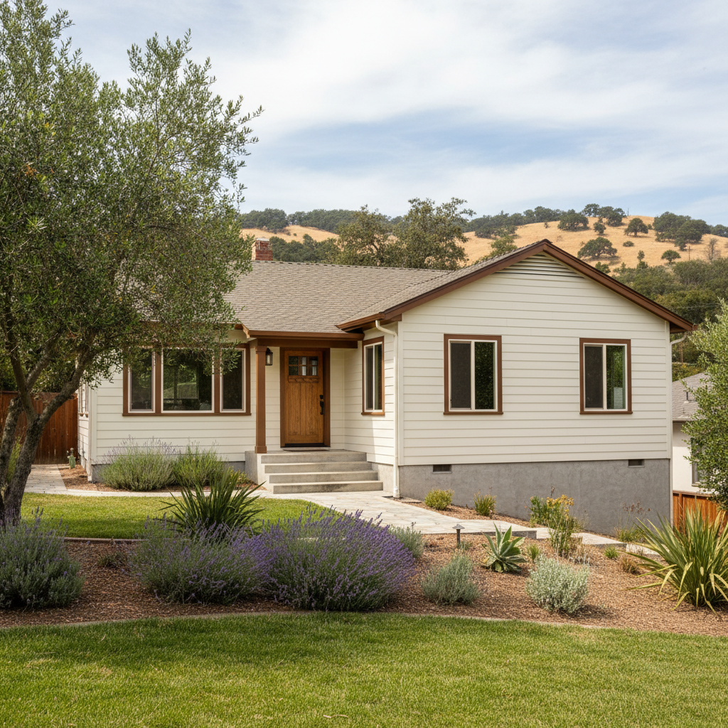 Completed stucco removal work at a residential property in Santa Rosa, CA