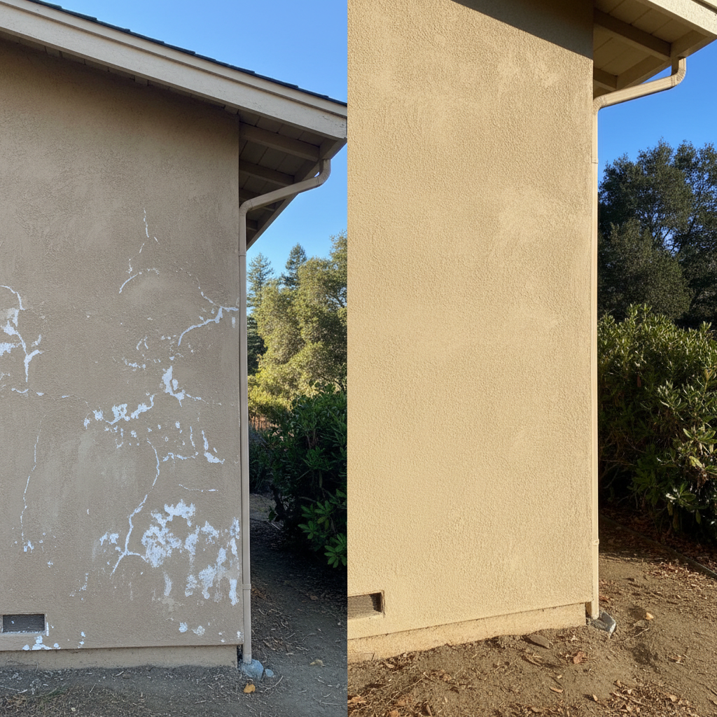 Completed stucco replacement work at a residential property in Berkeley, CA