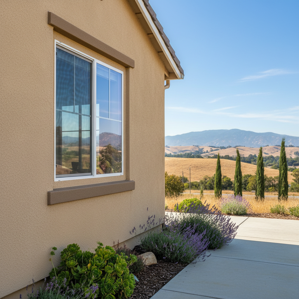 Completed residential stucco work at a residential property in Fremont, CA