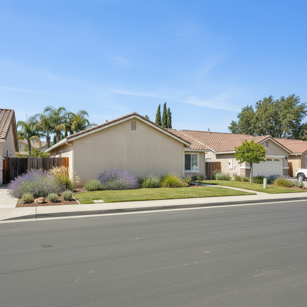 Completed stucco repair work at a residential property in Milpitas, CA