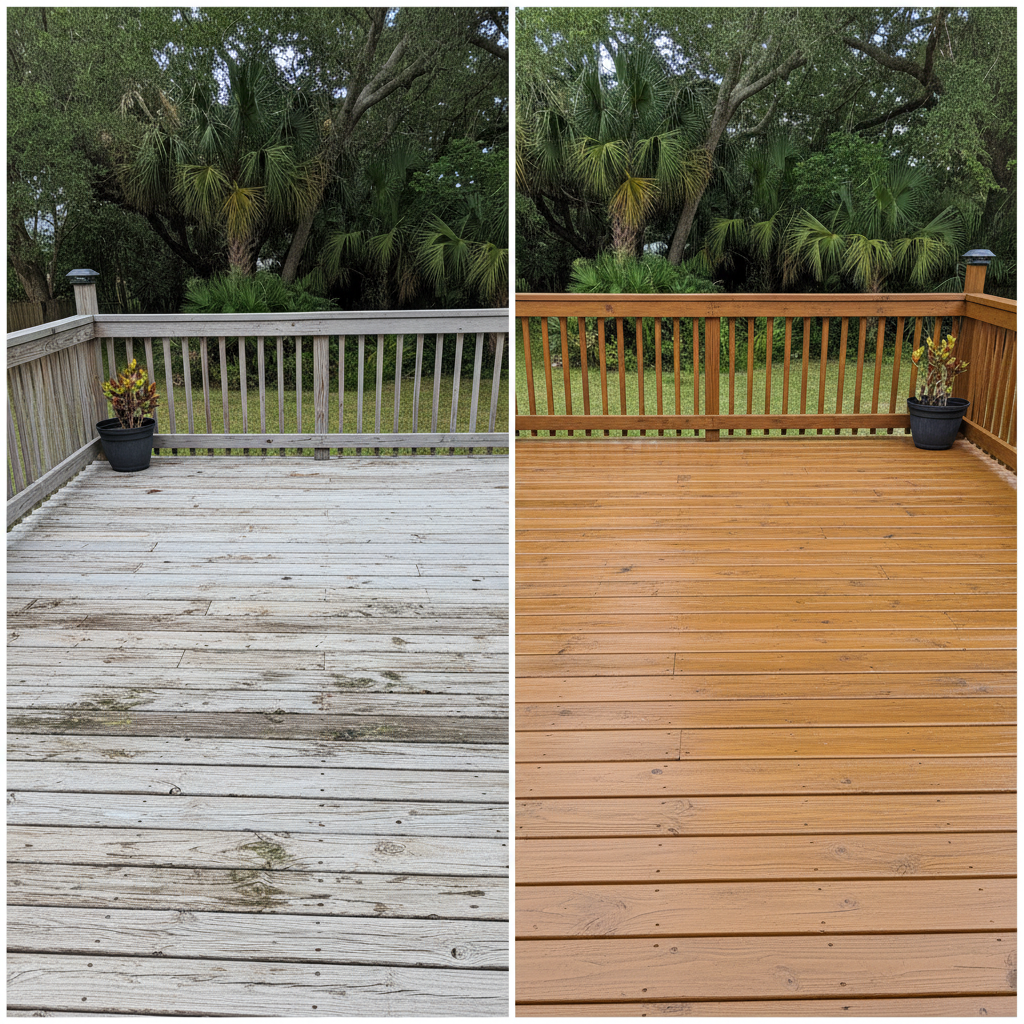 Completed deck painting & staining work at a residential property in St Cloud, FL
