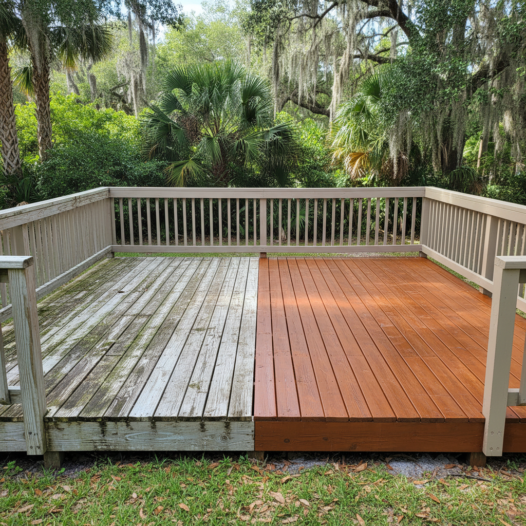 Completed deck painting & staining work at a residential property in St Cloud, FL
