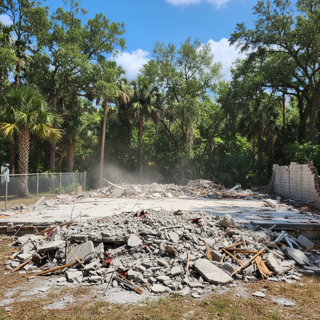 Completed residential demolition work at a residential property in Silver Springs, FL