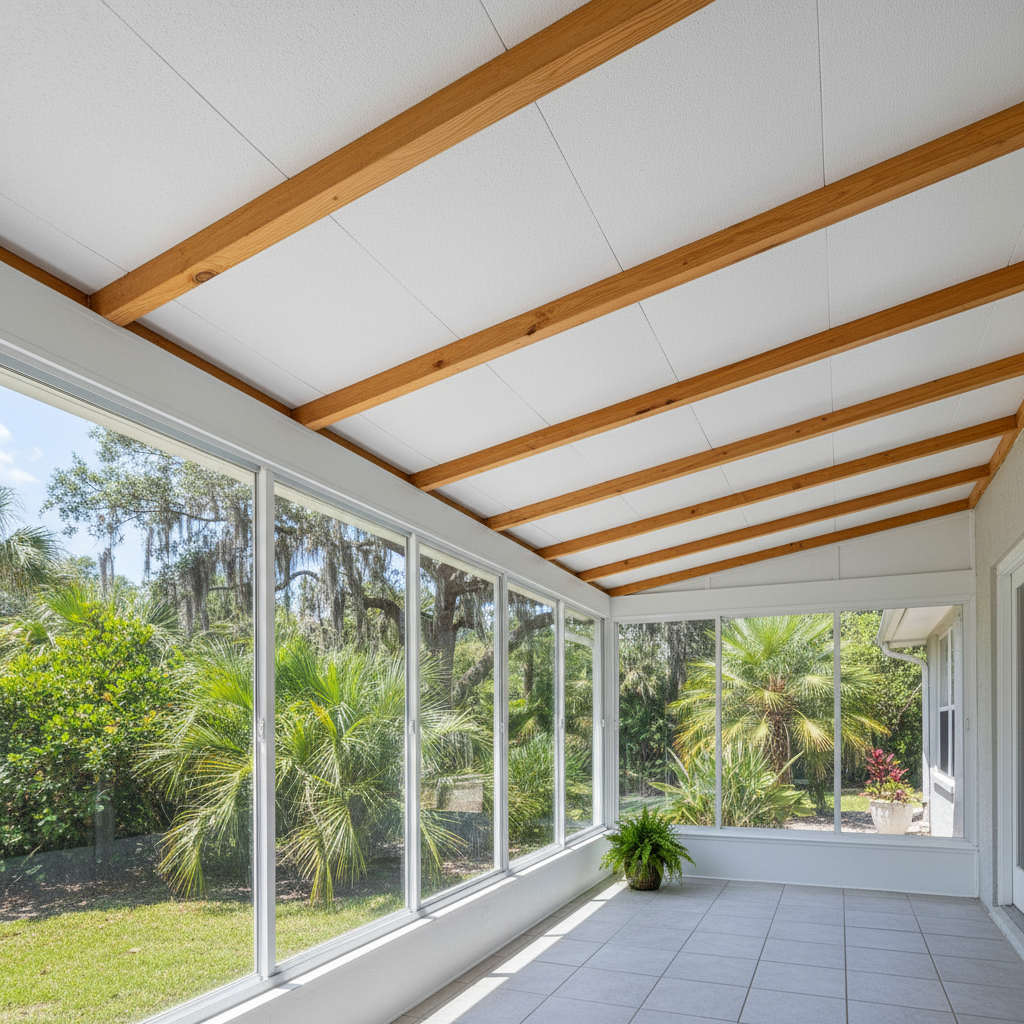 Completed sunroom insulation work at a residential property in Jacksonville, FL