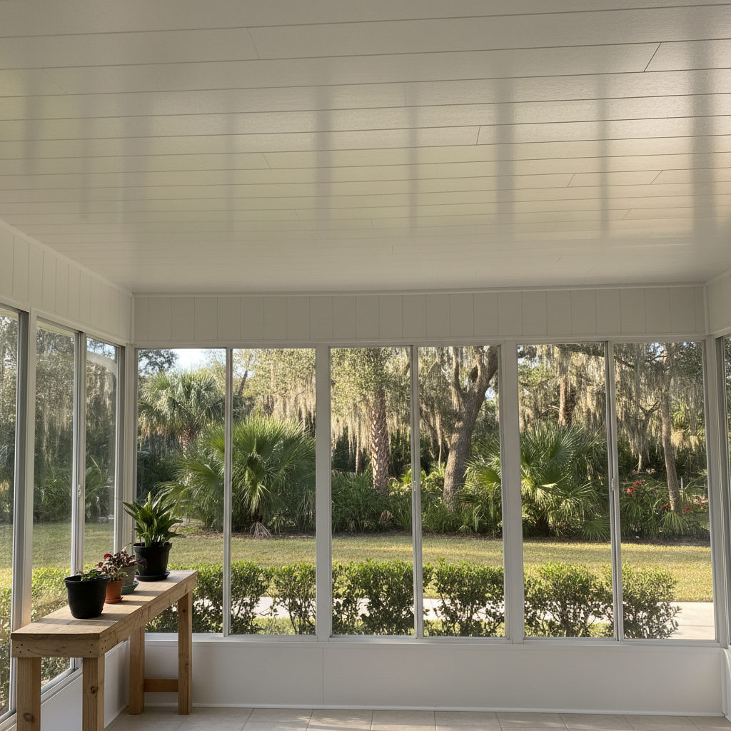 Completed sunroom insulation work at a residential property in Jacksonville, FL