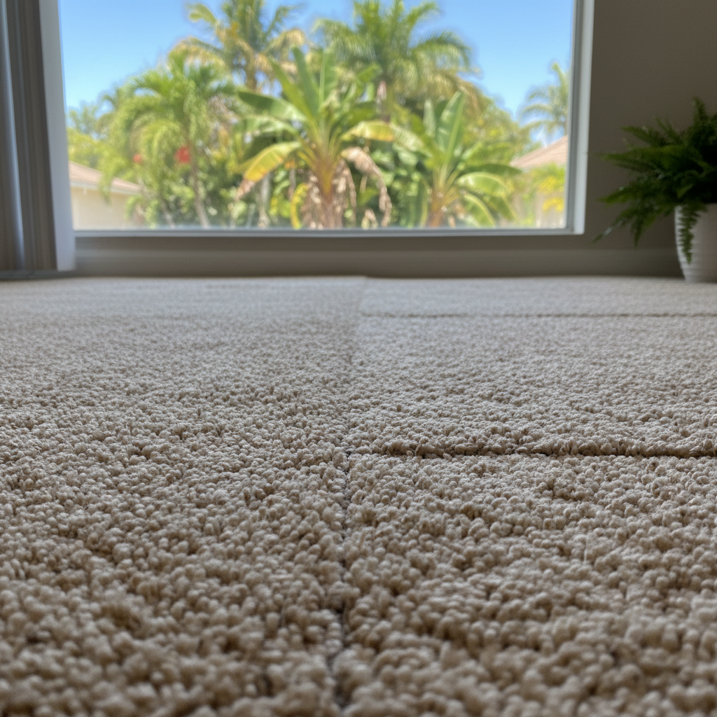 Completed carpet water damage restoration work at a residential property in Hollywood, FL