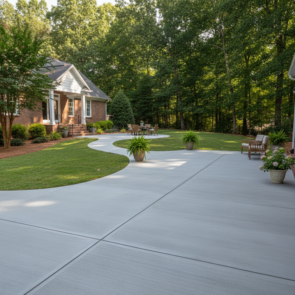 Completed concrete installation work at a residential property in Athens, GA