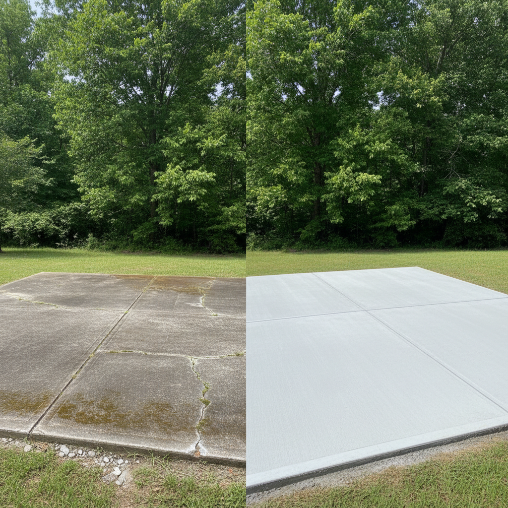 Completed concrete flatwork work at a residential property in Jesup, GA