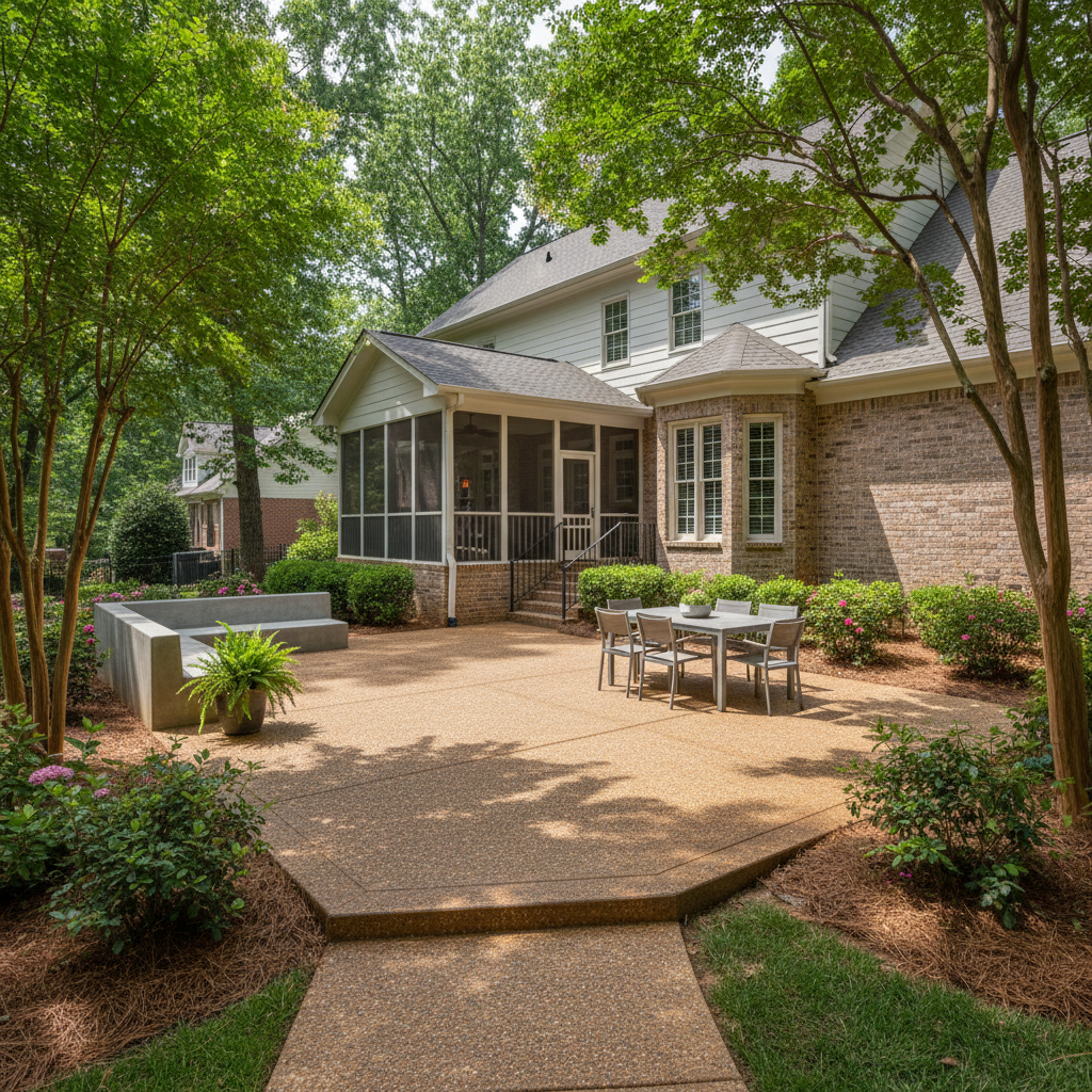 Completed concrete installation work at a residential property in Athens, GA