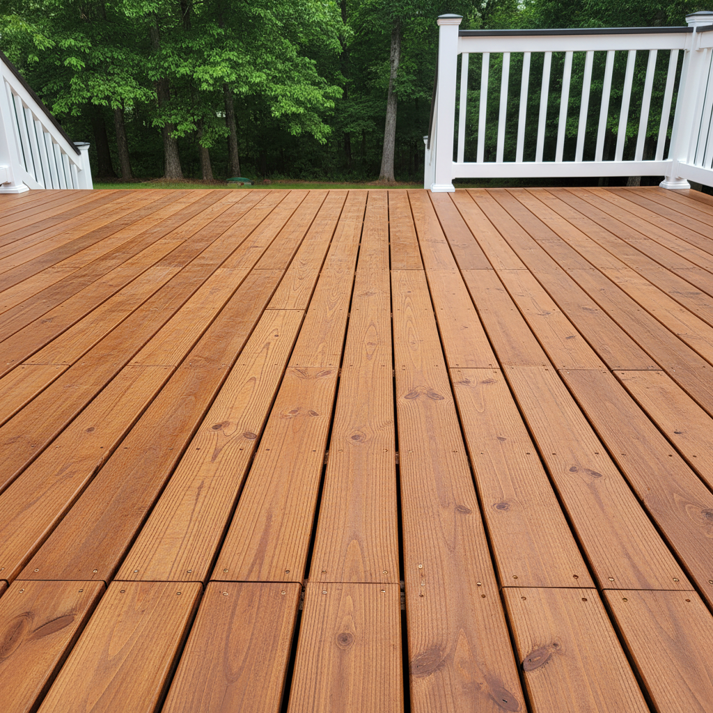 Completed deck construction work at a residential property in Ringgold, GA