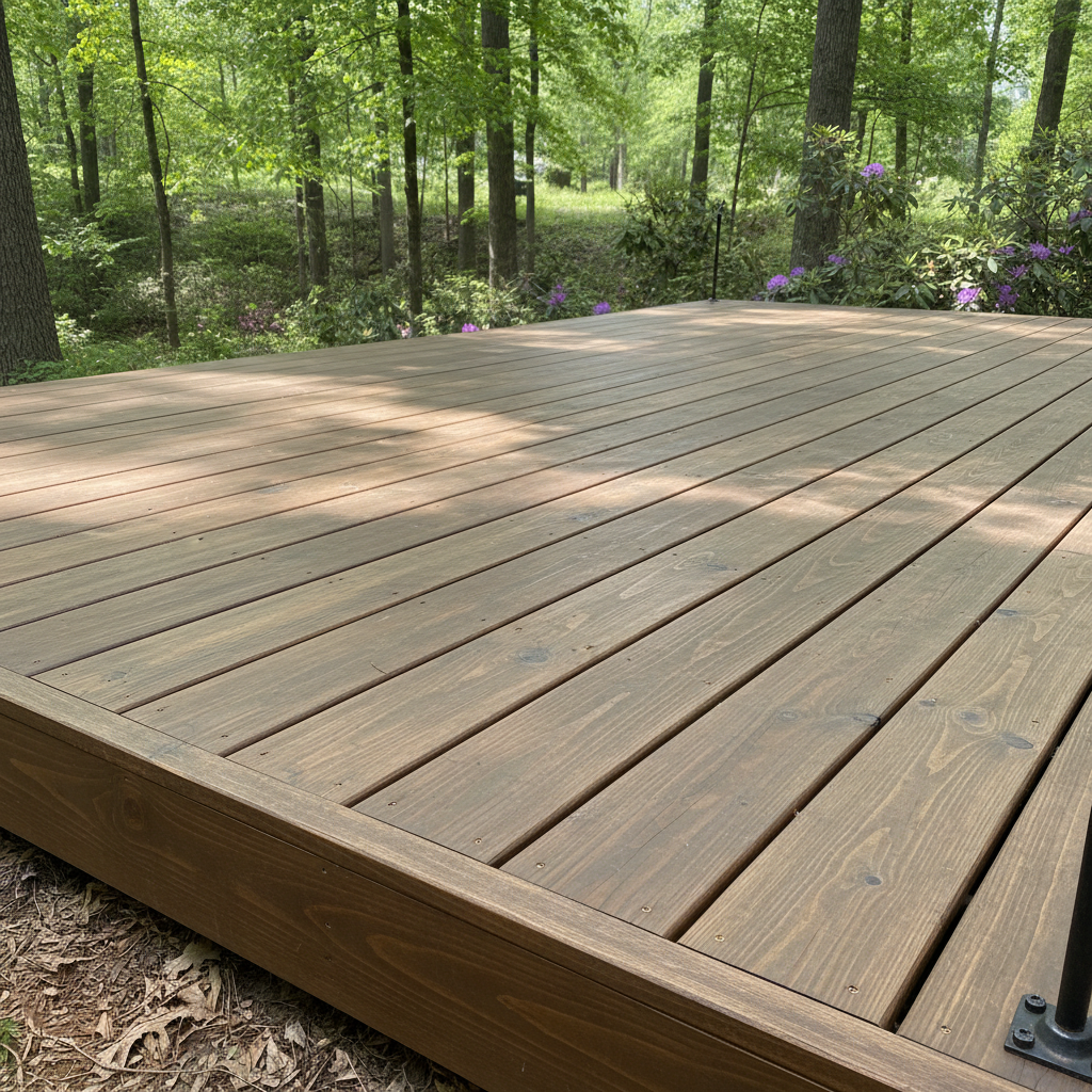 Completed deck construction work at a residential property in Ringgold, GA