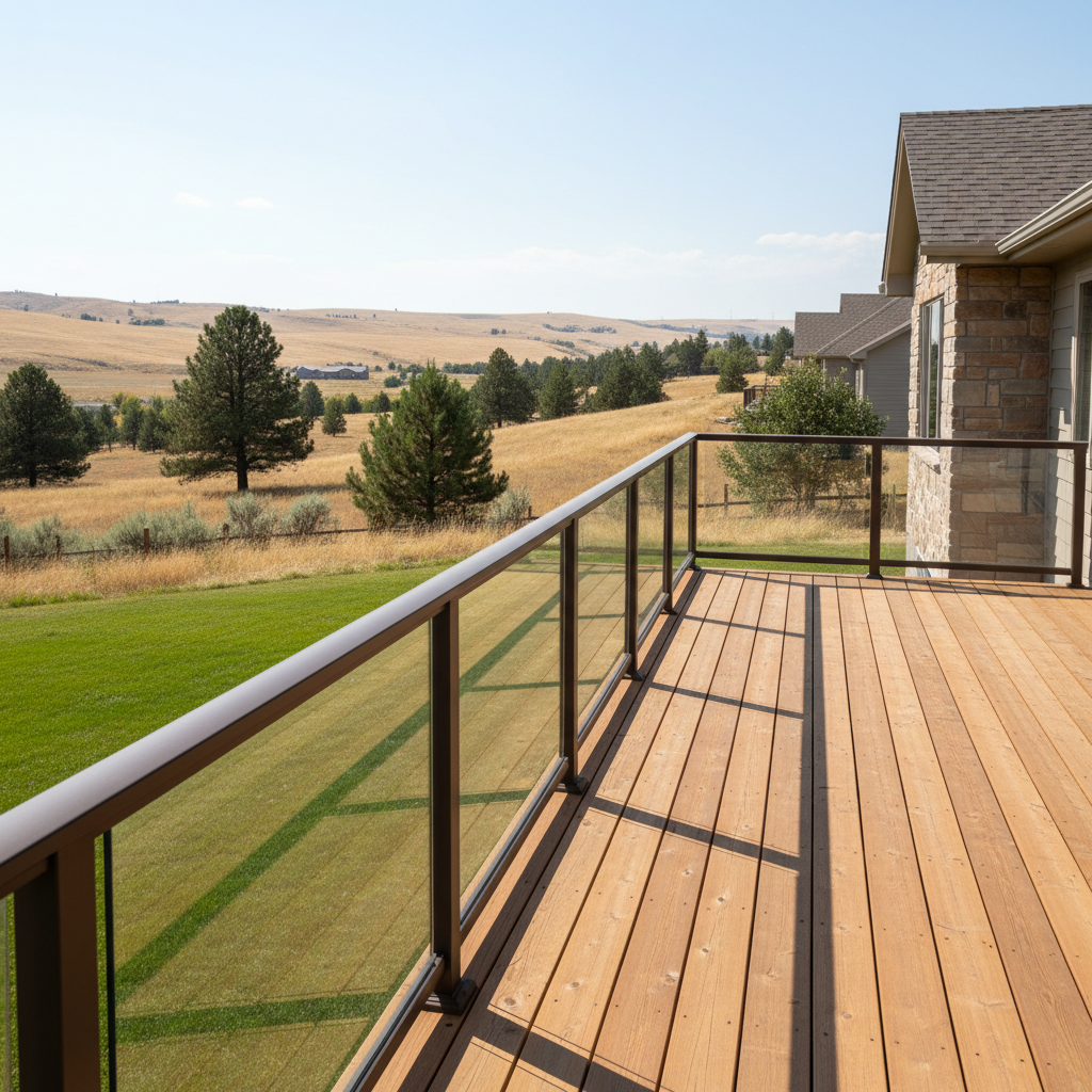 Completed deck railing installation work at a residential property in Boise, ID