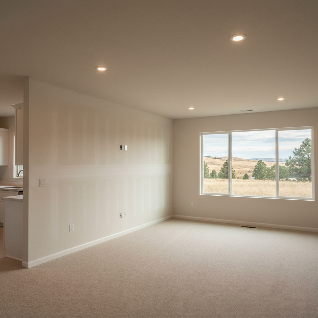 Completed sheetrock installation work at a residential property in Eagle, ID