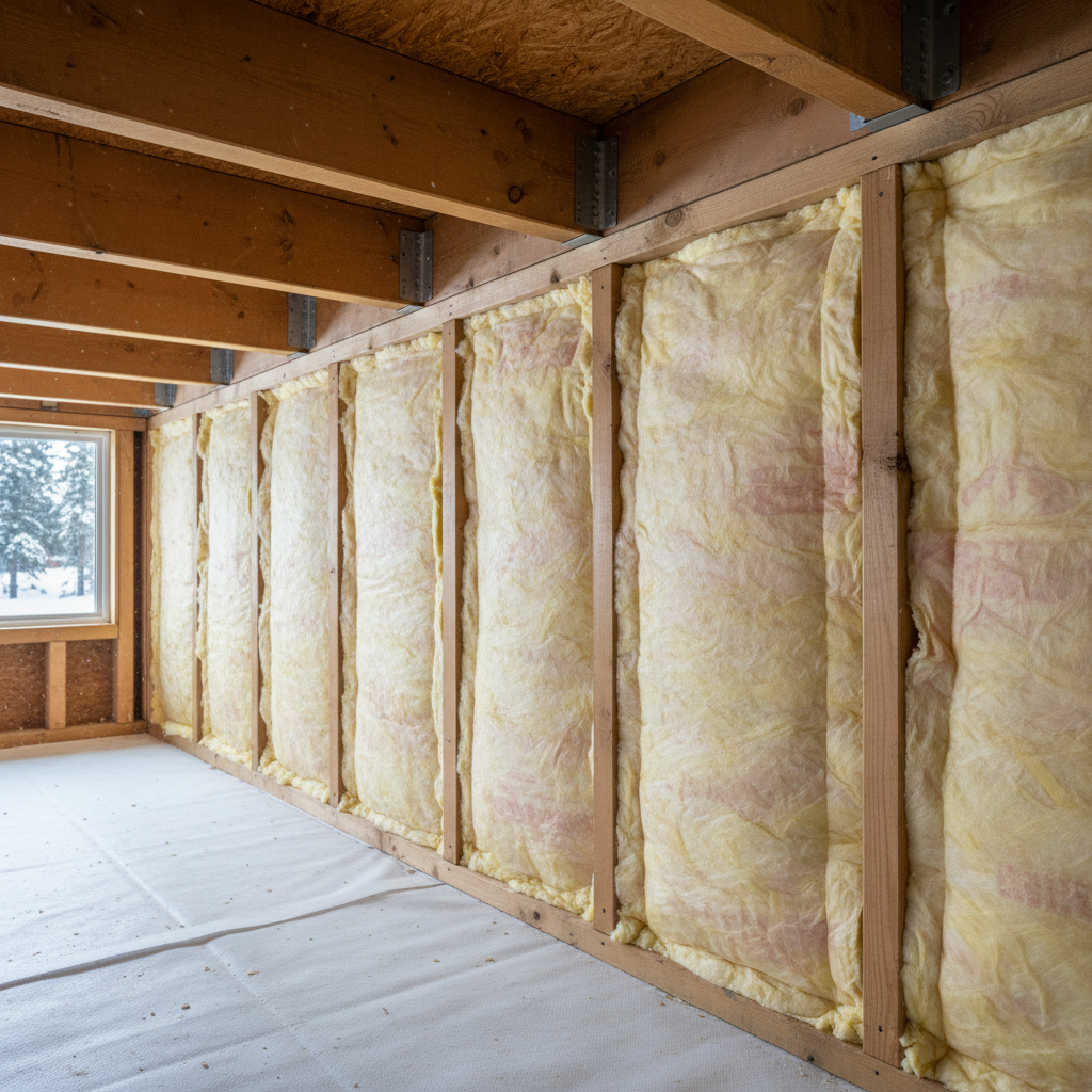Completed crawl space insulation work at a residential property in McCall, ID