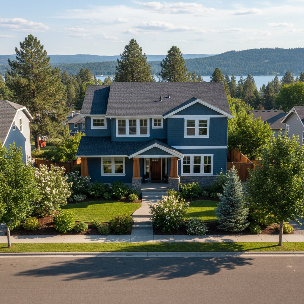 Completed exterior painting work at a residential property in Coeur d'Alene, ID