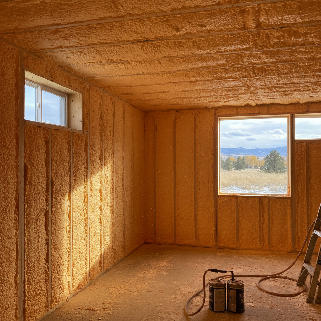 Completed closed cell spray foam work at a residential property in Boise, ID