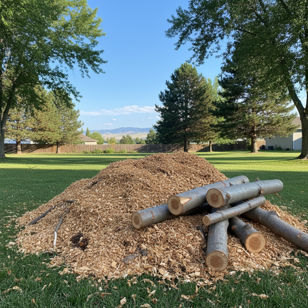 Completed tree trimming work at a residential property in Meridian, ID